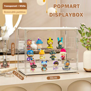 [SG STOCK] Acrylic Display Box Popmart Figurine Labubu Zimomo Cosmetic Storage Organizer Transparent Display Case