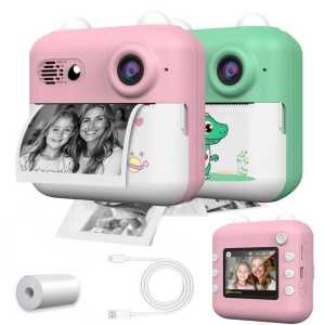 Kids Camera Instant Print Children Digital Camera 1080P Kids Instant Cameras That Print Photos Christmas Birthday Gifts