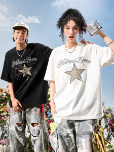 nuthink | Leopard Print Star Embroidery Letter T-shirt