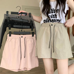 Quick Dry Casual Beach Womens Shorts Summer Fashion Sporty Versatile Korean Style Elastic High Waist Wide Leg Hot Pants