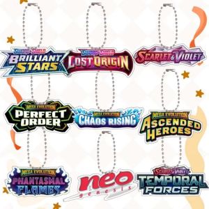 Bandai | Acrylic Key Buckle for Perfect Order Chaos Rising Phantasmal Flames Brilliant Stars Anime Ptcg English Version Logo Charms