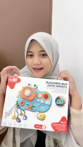 Mainan Anak WX2301/2/3-3 FUN DINOSAUR STEERING WHEEL Mainan Dinosaur Edukasi Setiran Stroller