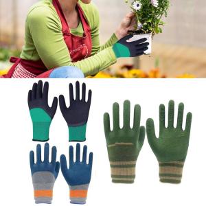 1Pair Gardening Gloves Latex Waterproof Horticultural Gloves Non-slip Protective Gear for Vegetable Flower Plant Gardening Glove