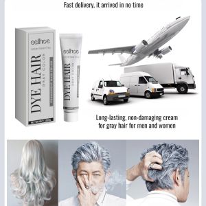 Light Gray Natural Hair Care Color Dye Long-Lasting Non-Damaging Gray Hair Cream 100ml
