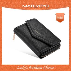 MATEYOYO Womens Wallet Simple Fashion Purse Large Capacity Money Bag Multifunctional Clutch Wallet PU Leather Card Wallet Zipper Coin Pocket