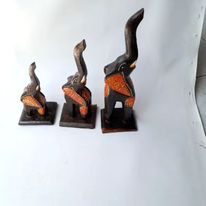 Pajangan patung gajah berdiri set isi 3pcs