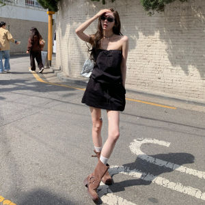 SUSIEYUAN | Stylish Black Short Dress Hot Korean Style