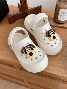 Casual Two-Way Parent-Child Beach Shoes Fun Cartoon Doggies Fashion EVA Clog Summer Cool Slippers Women Hollow out Slip-On Sandals