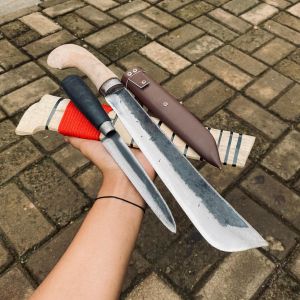 Golok kerja tebas bambu/kayu dan kupas kelapa gratis pisau