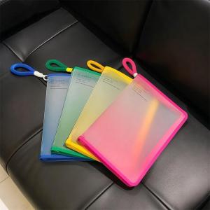 Transparent Zipper File Folder Student  Paper Clip Business Single Page Holder Colorful Document Bag Organizer