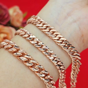 สร้อยข้อมือลายเลสตัดลาย ความยาว 7.27.57.7 นิ้ว ชุบนาก สีโรสโกลด์ พิ้งโกลด์ แฟชั่น ใส่ได้ทุกโอกาส ใส่อาบน้ำได้ พร้อมส่ง