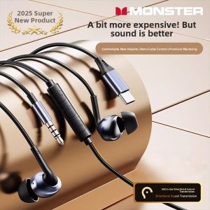 Monster | In-Ear Wired Earphones with Type-C/3.5mm Jack and Microphone for Gaming