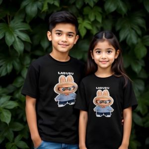 (COD) Kaos Distro Anak Laki-Laki Perempuan Motif LABUBU Bahan 24s