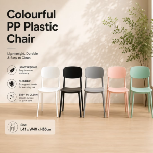 Familysta6r2u Colourful PP Plastic Chair Light Weight Durable For Dining Chair Kindergarden Office Pantry Airbnb 3266