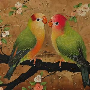 Tranh uyên ương mùa xuânTranh treo tường dán tường phong thủy tình yêu.CGI-917