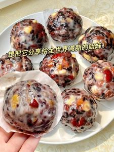 Northeast China Sticky Bean Buns Purple Sweet Potato Glutinous Soft Red Bean Grain Buns Healthy Snack Quick Meal Replacement