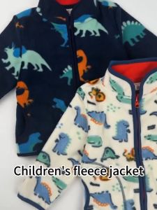 Magic Kids Dinosaur Zip-Up Fleece Jacket with Stand Collar - Soft Polar Fleece for Boys & Girls Ages 2-10