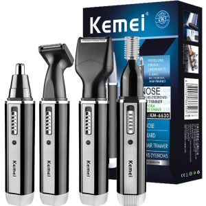 Kemei | KEMEI 6630 4in1 Rechargeable Nose Trimmer Beard Trimmer Ear Eyebrow Nose Hair Trimmer For Nose Ear Hair Removal Clean Machine