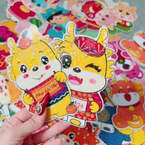 Combo 50 bao lì xì chibi chipi chi bi phản quang hoạt hình tết lì xì chibi Tết 2024 mẫu mới đẹp dễ thương - Lavi House