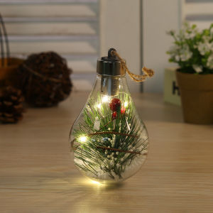 LED Christmas Bulb Decorative Light Hanging Light Christmas Ornaments Home Party Wedding New Years Decor Transparent Night Lamp