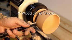 4" / 100mm 4-Jaw Self-Centering Wood Lathe Chuck Black Thread Options: 1"×8 TPI / M33×3.5mm / M18×2.5mm