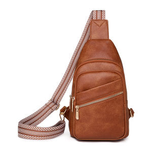 Fashionable Casual Womens Crossbody Bag Multi-Layered Mini Shoulder Bag Trendy Chest Bag Zipper Closure PU Leather Bag