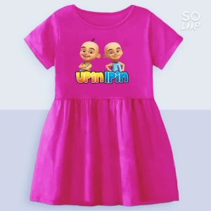 Daster Anak Perempuan Usia 1-8 Tahun Lengan Pendek Upin&Ipin