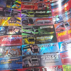 STIKER LOGO BUS BASURI COKLAT ISI 45 PC / STIKER BUS BASURI VIRAL / STIKER BUS BASURI MOTIF BARU