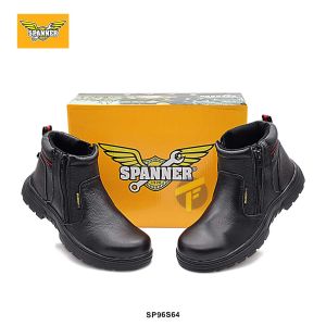 SP96-S64 Black - SPANNER Safety Shoes High Cut Slip On / Kasut kerja lelaki Safety boots men outdoor work boots steel toe boots