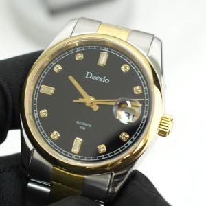 Deesio Business Luxury Wristwatch Mens Automatic Mechanical Watch Stainless Steel Band Water Resistant Gift Luminous Dial