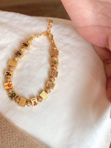 S925 Sterling Silver New Chinese Style Self-Made Thirteen Aces Mahjong Bracelet Unique Design Fashionable Minimalist Sensation