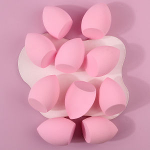 10PCS super soft pink diagonal cut sponge beauty egg a facial makeup tool that swells in water without powder sticking