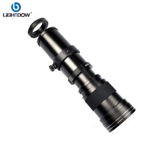 Lightdow 420-800mm F8.3-F16 Manual Zoom Super Telephoto Lens with T Mount Ring for Nikon Canon Sony Fuji Olympus Camera Lenses