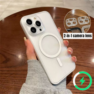 【2 trong 1】Ốp lưng iphone trong suốt hỗ trợ sạc không dây iPhone 11 12 13 14 15 Pro Max Plus