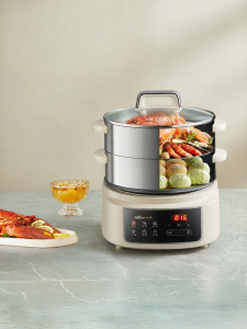 [China Plug Without Adapter] Bear | Multi-Function Automatic Electric Steamer 3-Layer Stainless Steel