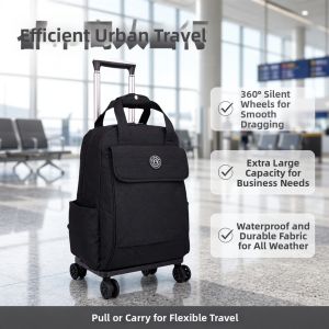 MLZH | Universal Wheel Expandable Durable Waterproof Large Capacity Lightweight Backpack for Travel