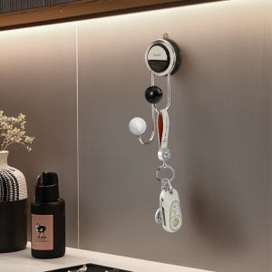 Powerful Absorption Key Storage Hook Wall Mounted Clothes Storage Rack Double Ball Adhesive Hook Stainless Steel Material