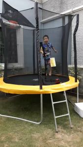 Sanook Trampoline แทรมโพลีนสปริงบอร์ด 10 ฟุต(3 เมตร) รุ่นพรีเมียม มีรั้วตาข่าย กระโดดเพิ่มความสูง ยี่ห้อ SanookTrampoline ปลอดภัย ออกแบบจากนิวซีแลนด์