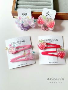 Adorable Strawberry BB Clip for Girls Cute Hair Accessory No Damage to Hair Ideal for Baby Girls Front Bangs Crown Hair Clip