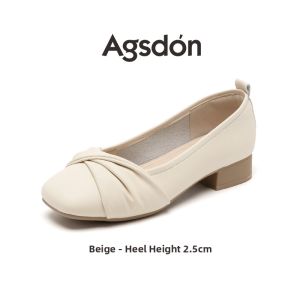 Agsdon | Low Heel Soft Bottom Slip On Shoes Attractive