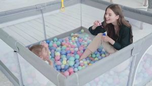 Pagar Bayi Ruang Besar Untuk Berbalik Pagar Mainan Anak Perlindungan Dua Kali Lipat Super Ganda