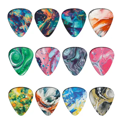 New 0.46/0.71/1.0Mm 12pcs/set Guitar Paddles Cartoon Couples Acoustic Guitar Picks Musical Instrument Accessories Pick Guitar