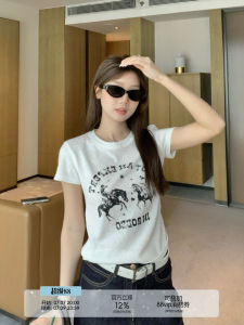 Retro American Style Pony Print Short-sleeve Tee Shirts