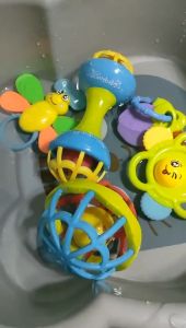 10PCS Set Baby Rattle Toy Rubber Bells Chew Toys