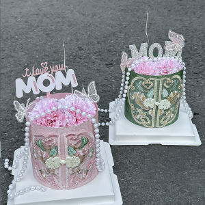 Acrylic Mothers Day Cake Decoration Edge Happy Holiday Mom Festive Celebration Supplies Decorative Cake Topper Label