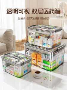 กล่องยาขนาดใหญ่หลายชั้น ความจุขนาดใหญ่ ใส่โปร่งใส กล่องเก็บยาฉุกเฉิน กล่องเก็บยาแยกประเภท กล่องเก็บยาสำหรับใช้ในบ้าน