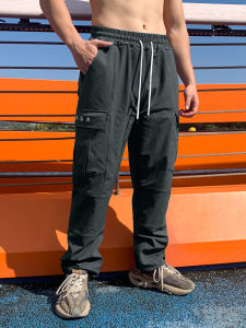 American Style Mens Workwear Pants Casual Loose Fitness Quick Dry Outdoor Heavy Duty Anti-Wrinkle Straight Leg Trousers