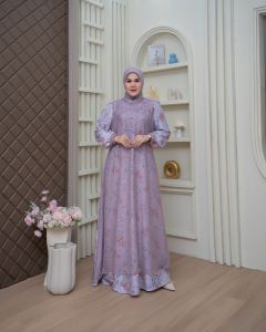 Arsyakayla Vania Dress | Gamis Terbaru Premium Motif Print | Gamis Pesta Cantik Kekinian