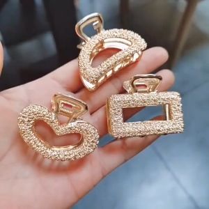 ALENADAY - Jepitan Rambut Wanita Dewasa Mewah Motif Gold Jepit Fashion Korea Bahan Logam JPT06