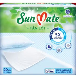 [TẶNG THÊM 2 miếng] Tấm Lót Chóng Tràn SUNMATE Lot20 20miếng/gói size 45-70cm